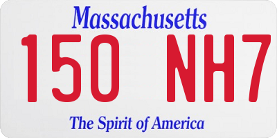 MA license plate 150NH7