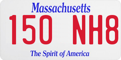 MA license plate 150NH8