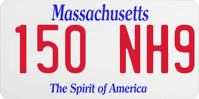 MA license plate 150NH9