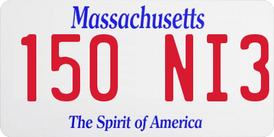 MA license plate 150NI3