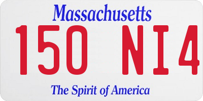 MA license plate 150NI4