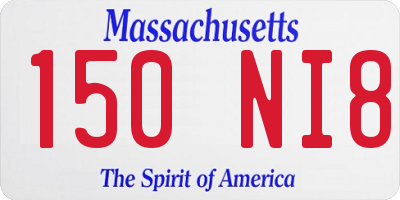MA license plate 150NI8