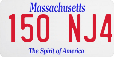 MA license plate 150NJ4