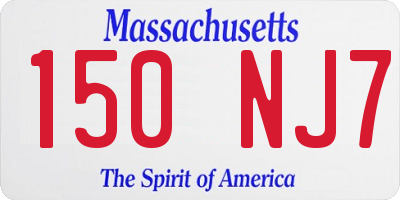 MA license plate 150NJ7