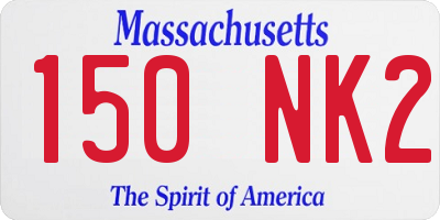MA license plate 150NK2