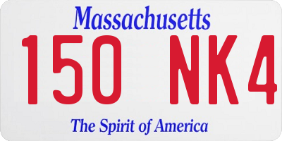 MA license plate 150NK4