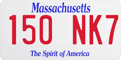 MA license plate 150NK7