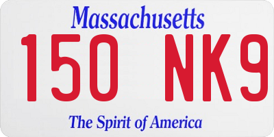 MA license plate 150NK9