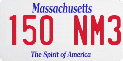 MA license plate 150NM3