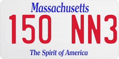 MA license plate 150NN3