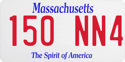 MA license plate 150NN4
