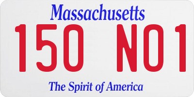 MA license plate 150NO1
