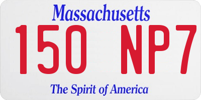 MA license plate 150NP7