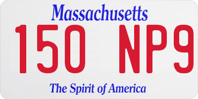 MA license plate 150NP9