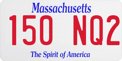MA license plate 150NQ2