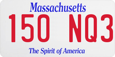MA license plate 150NQ3