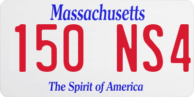 MA license plate 150NS4