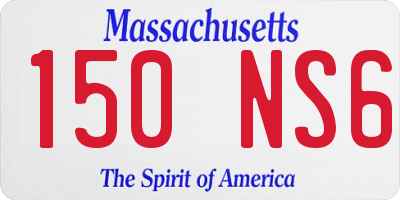 MA license plate 150NS6