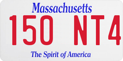 MA license plate 150NT4