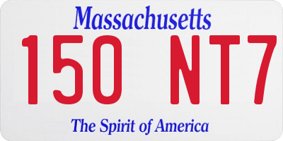MA license plate 150NT7