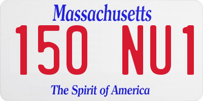MA license plate 150NU1