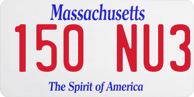 MA license plate 150NU3