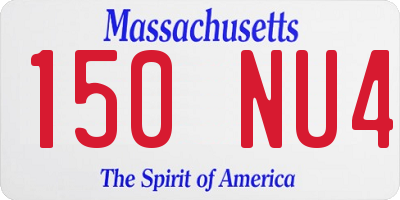 MA license plate 150NU4