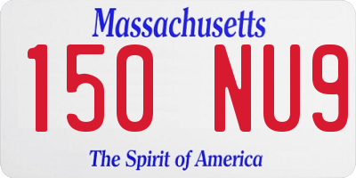 MA license plate 150NU9