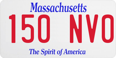 MA license plate 150NV0