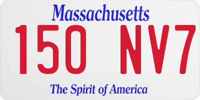 MA license plate 150NV7