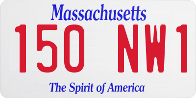 MA license plate 150NW1