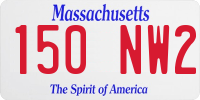 MA license plate 150NW2