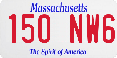 MA license plate 150NW6