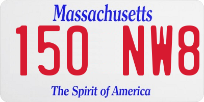 MA license plate 150NW8