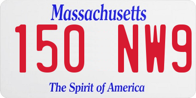 MA license plate 150NW9