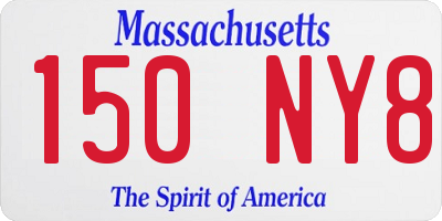MA license plate 150NY8