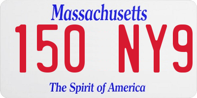 MA license plate 150NY9