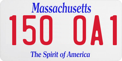 MA license plate 150OA1