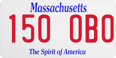 MA license plate 150OB0