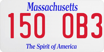 MA license plate 150OB3