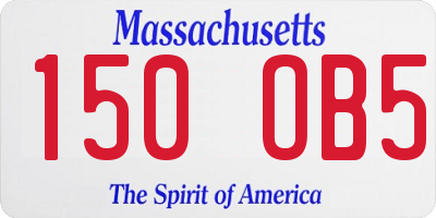 MA license plate 150OB5