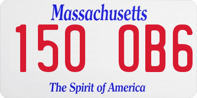 MA license plate 150OB6