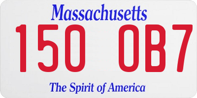 MA license plate 150OB7