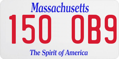MA license plate 150OB9