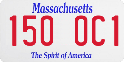 MA license plate 150OC1