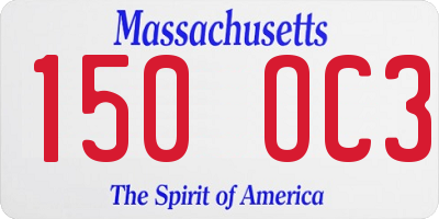 MA license plate 150OC3