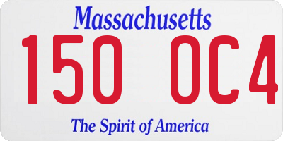 MA license plate 150OC4