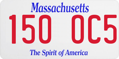 MA license plate 150OC5