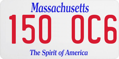 MA license plate 150OC6