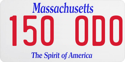MA license plate 150OD0